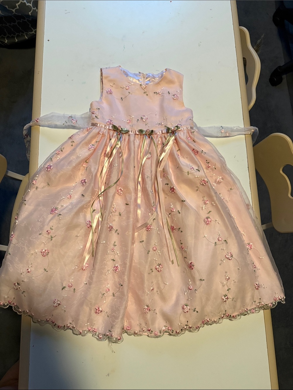 American Princess Pink Floral Embellished Girls Formal Dress
